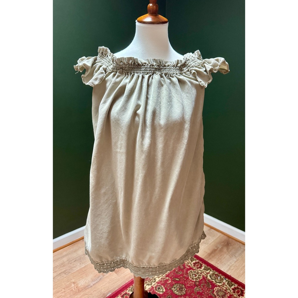 Zara Basic Collection Smocked Ruffle Trim Sleeveless‎ Dress Size M